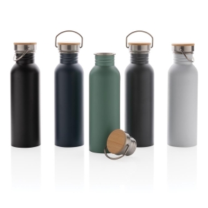Stainless Steel and Bamboo Flask